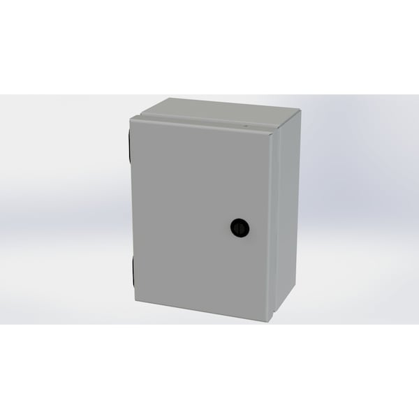 1/4 Turn Latch Electrical Enclosures, 8 in H, 4 in D, 6 in W, NEMA 3R, 4, 12, 13, Carbon Steel